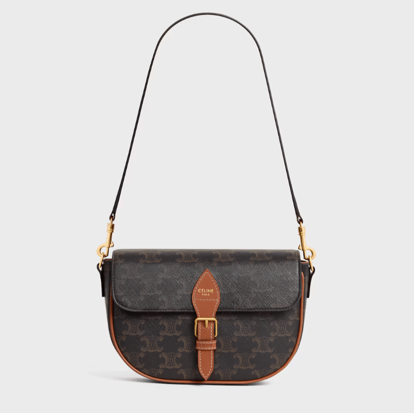 Celine Folco Shoulder Bag in Triomphe Canvas 4