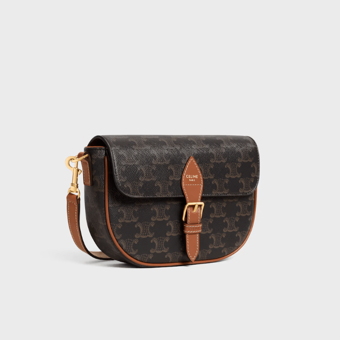 Celine Folco Shoulder Bag in Triomphe Canvas 2