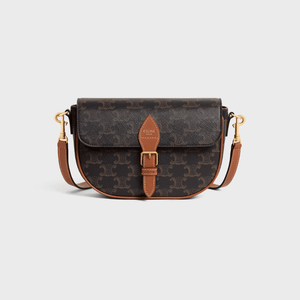 Celine Folco Shoulder Bag in Triomphe Canvas