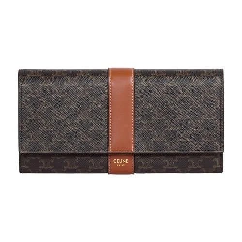 Celine Large Triomphe Leather Flap Wallet