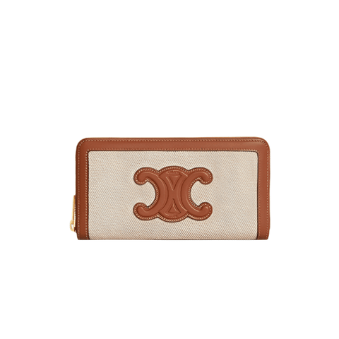 Celine Large Zipped Wallet In Textile And Calfskin - BEAUTY BAR