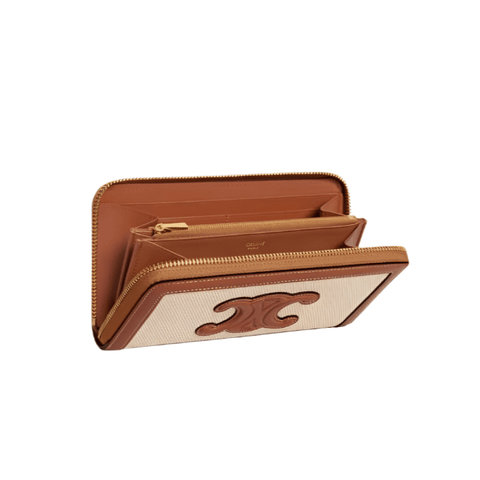 Celine Large Zipped Wallet In Textile And Calfskin - BEAUTY BAR