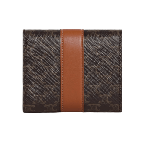 Celine Small Trifold Wallet In Triomphe Canvas And Lambskin - BEAUTY BAR