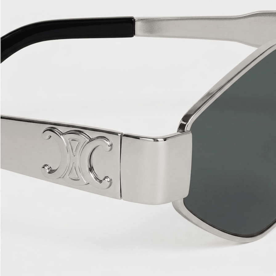 Celine Sunglasses With a Geometric Silver Metal Frame And Gray Lenses 2