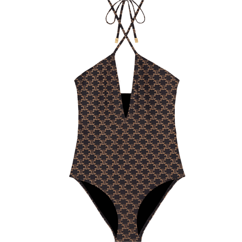 Celine Triomphe Monogram One-Piece Swimsuit 2