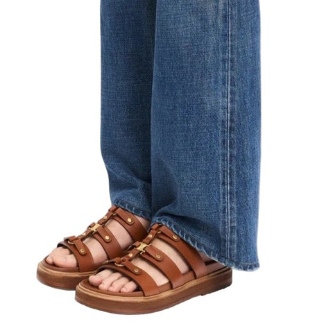 Celine Tippi Leather Slide Sandals - BEAUTY BAR