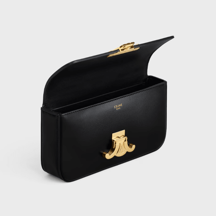 Celine Triomphe Claude Black Leather Shoulder Bag 3