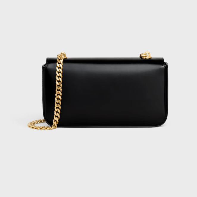 Celine Triomphe Claude Black Leather Shoulder Bag 4