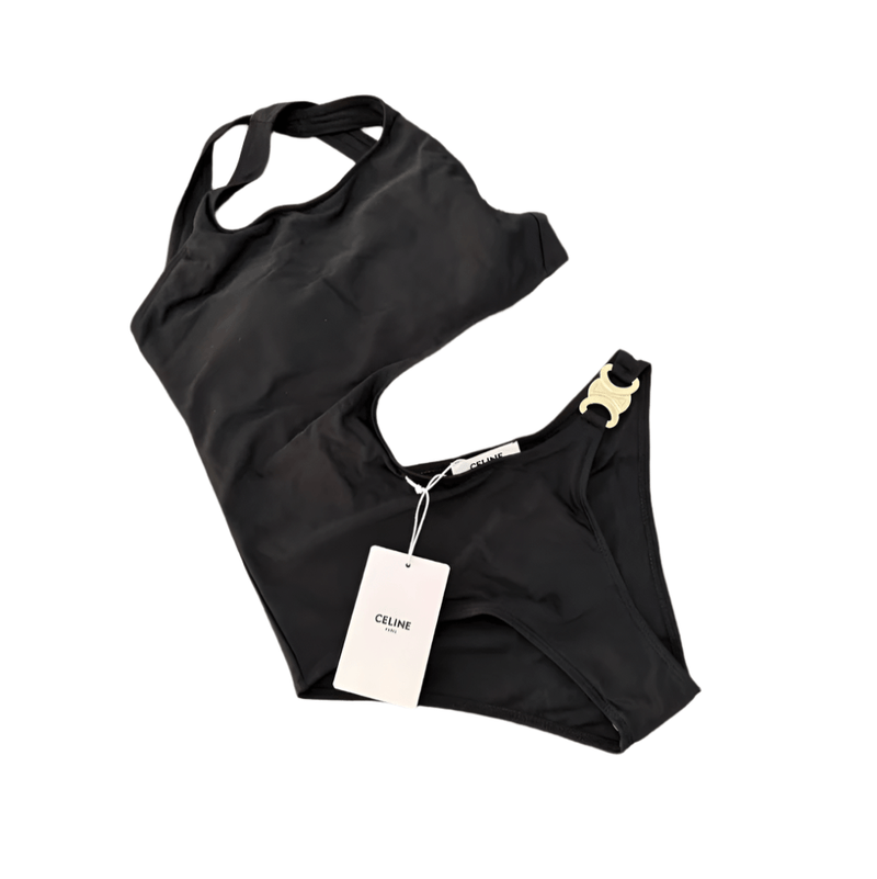 Celine Triomphe Swimsuit In Matte Jersey 4