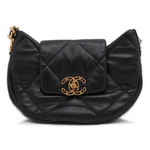 Chanel 24C Hobo Shoulder Bag Lambskin Black Multicolour Hardware - BEAUTY BAR