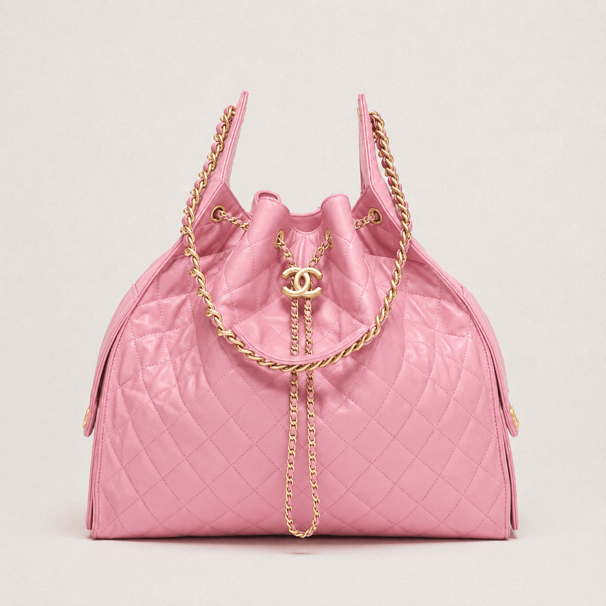 Chanel 25 Large Handbag Gold-Tone Metal Light Pink 1