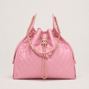 Chanel 25 Large Handbag Gold-Tone Metal Light Pink