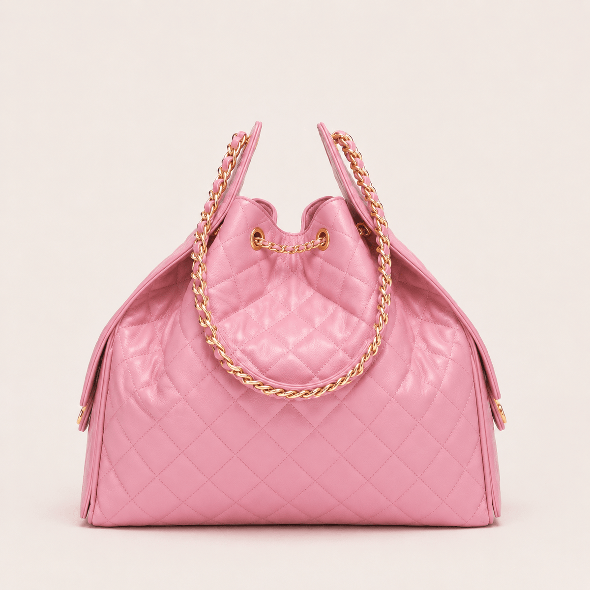 Chanel 25 Large Handbag Gold-Tone Metal Light Pink 2