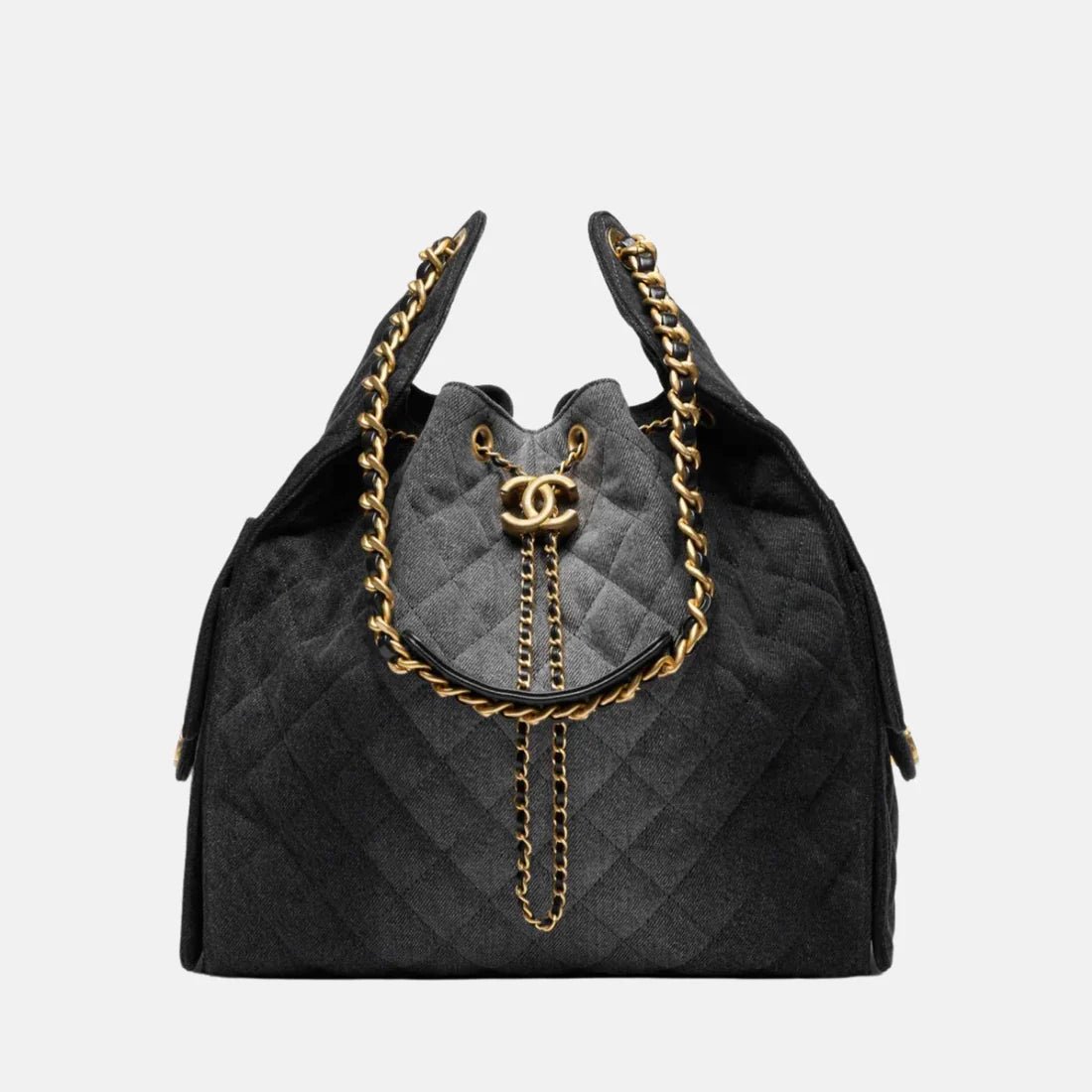 Chanel 25 Large Handbag Washed Denim And Gold-Tone Metal 1