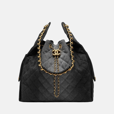 Chanel 25 Large Handbag Washed Denim And Gold-Tone Metal - BEAUTY BAR