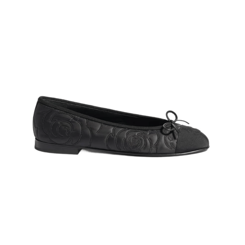 Chanel Ballerinas Embroidered Fabric & Grosgrain Black - BEAUTY BAR