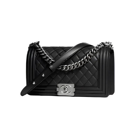 Chanel Boy Flap Quilted Black Bag - BEAUTY BAR