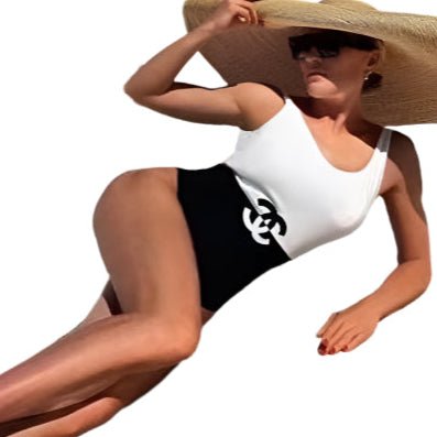 Chanel CC Logo One - Piece Black and White Two Tone - BEAUTY BAR