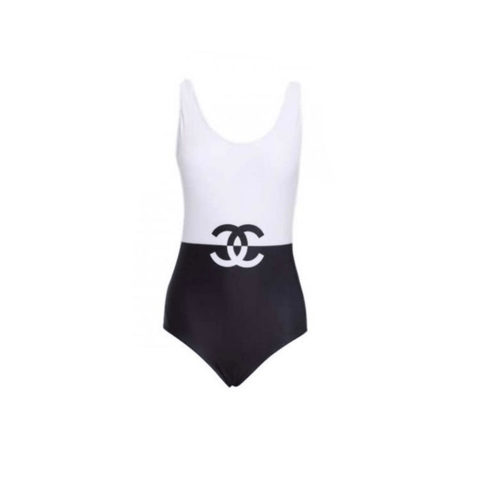 Chanel CC Logo One - Piece Black and White Two Tone - BEAUTY BAR