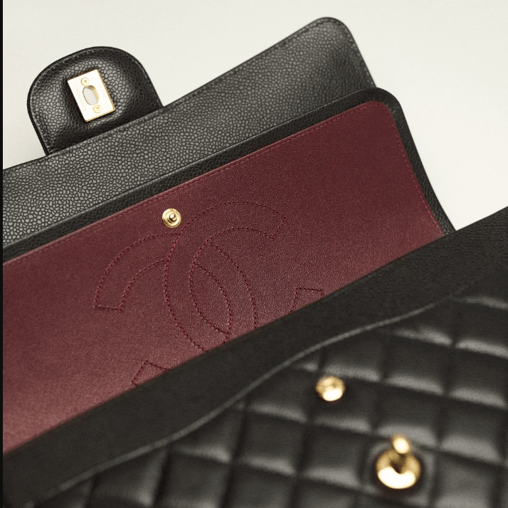 Chanel Classic Handbag Grained Calfskin & Gold-Tone Metal 6