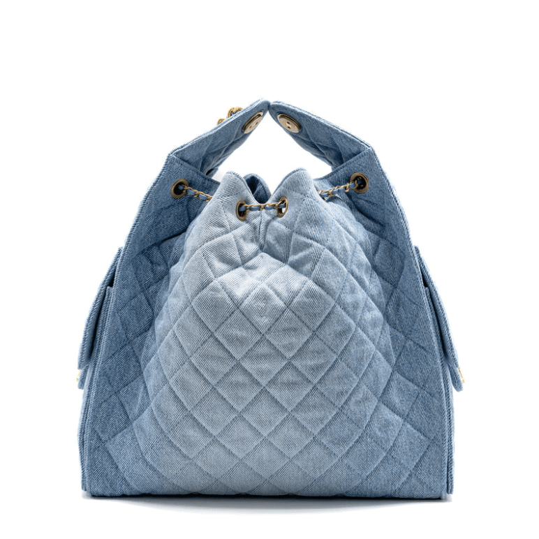 Chanel Denim Bag, 25 cm, Blue Color, With a Gold Chain 3