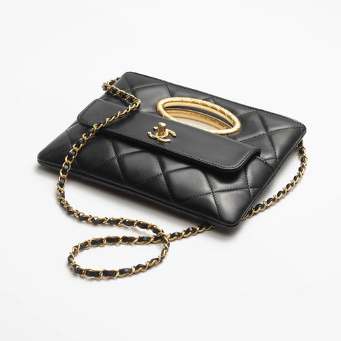 Chanel Lambskin Quilted Clutch Mini Flap Bag - BEAUTY BAR