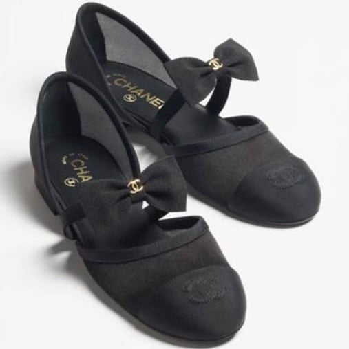 Chanel Mary Janes In Mesh And Grosgrain Black 2