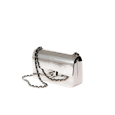 Chanel Mini Silver Handbag With Chain - BEAUTY BAR