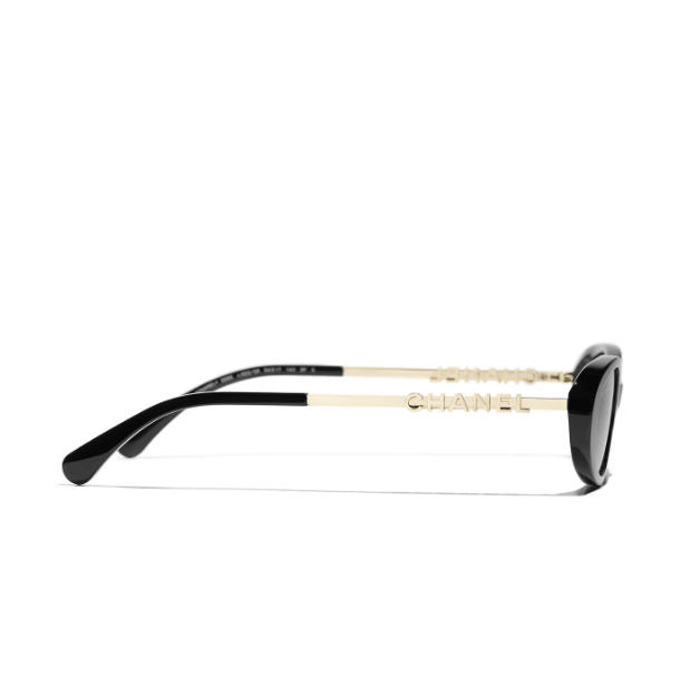 Chanel Oval Sunglasses Black 4