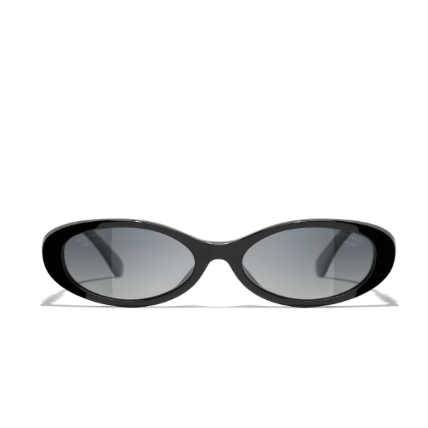 Chanel Oval Sunglasses Black 3