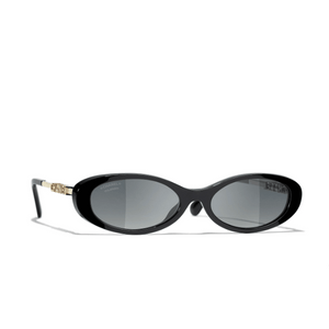 Chanel Oval Sunglasses Black