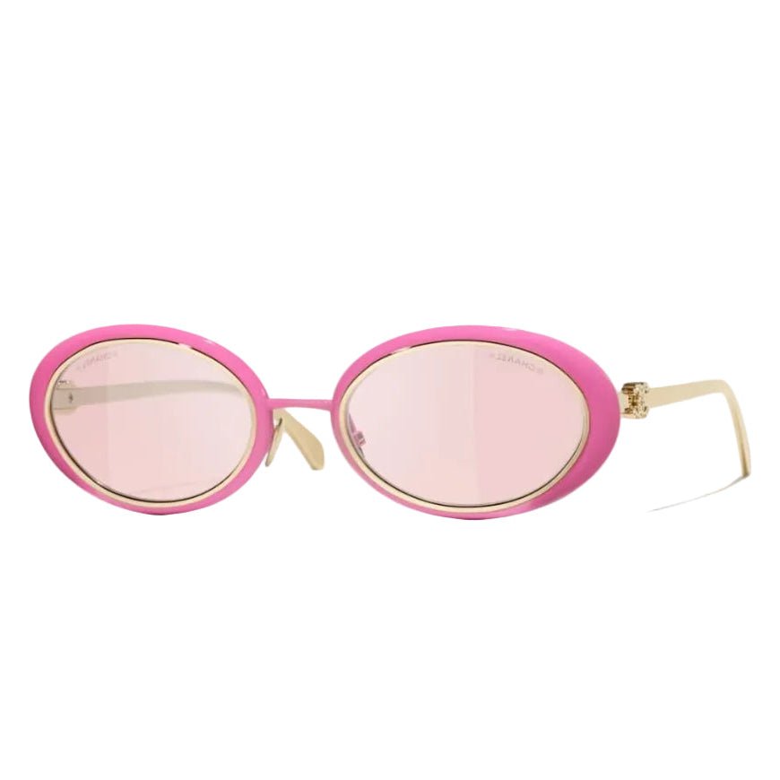 Chanel Oval Sunglasses, The Pink and Gold Metal 1