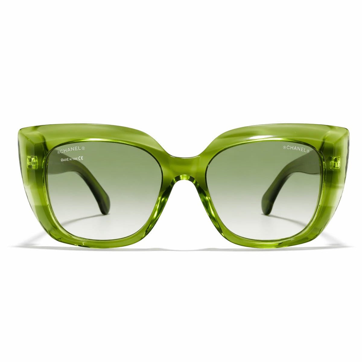 Chanel Oversized Square Sunglasses – Green Transparent Frame 1