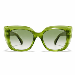 Chanel Oversized Square Sunglasses – Green Transparent Frame