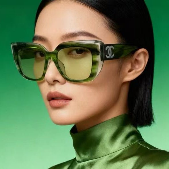 Chanel Oversized Square Sunglasses – Green Transparent Frame 3