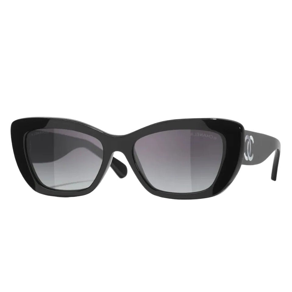 Chanel Rectangle Sunglasses Feature a Black Acetate Frame 1