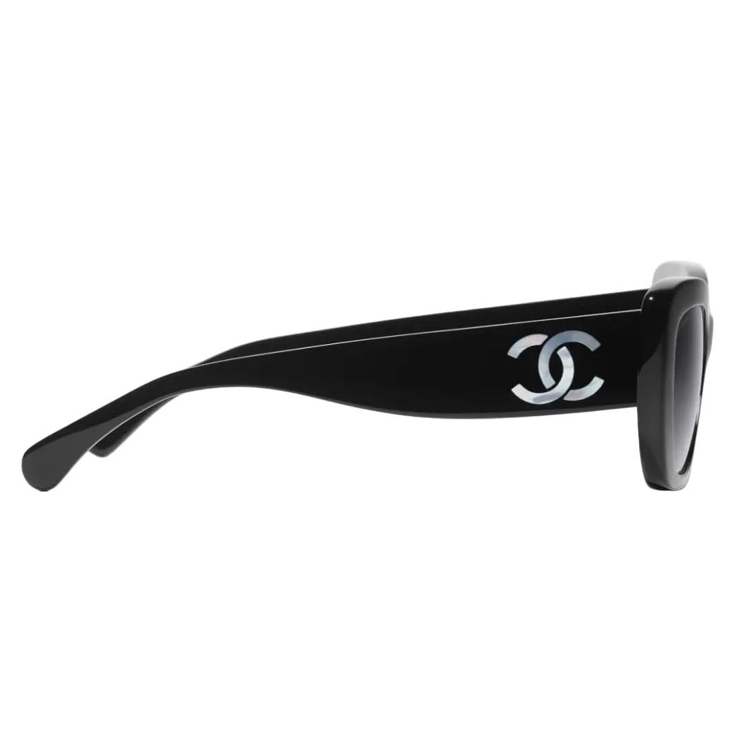 Chanel Rectangle Sunglasses Feature a Black Acetate Frame 4