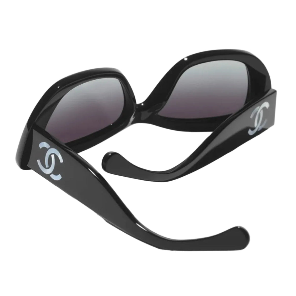 Chanel Rectangle Sunglasses Feature a Black Acetate Frame 3