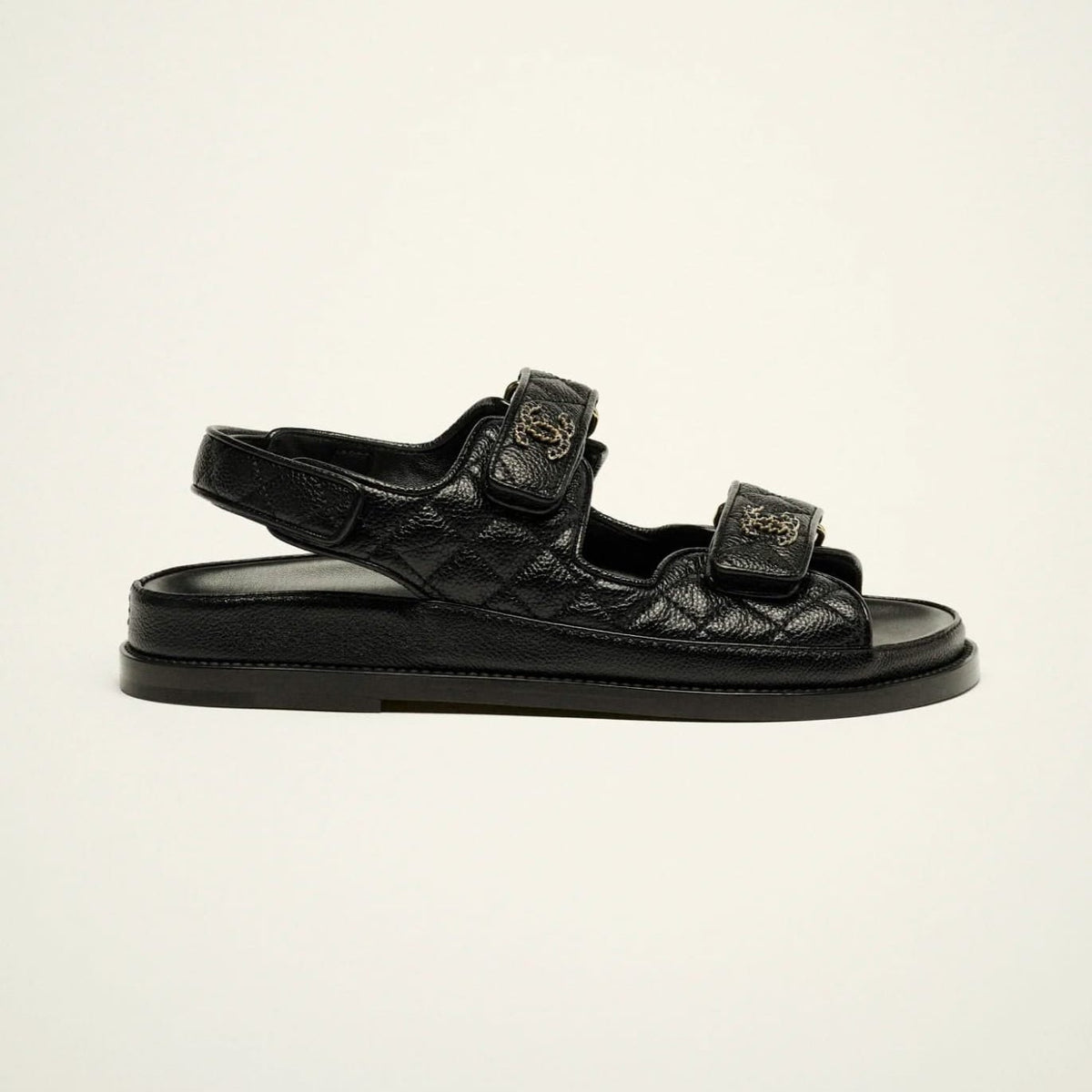 Chanel Sandals - Grain Leather Black 1