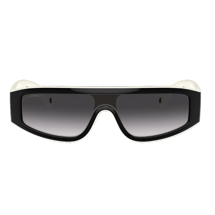Chanel Shield Sunglasses In a Black and White "Panda-Style" Design 2