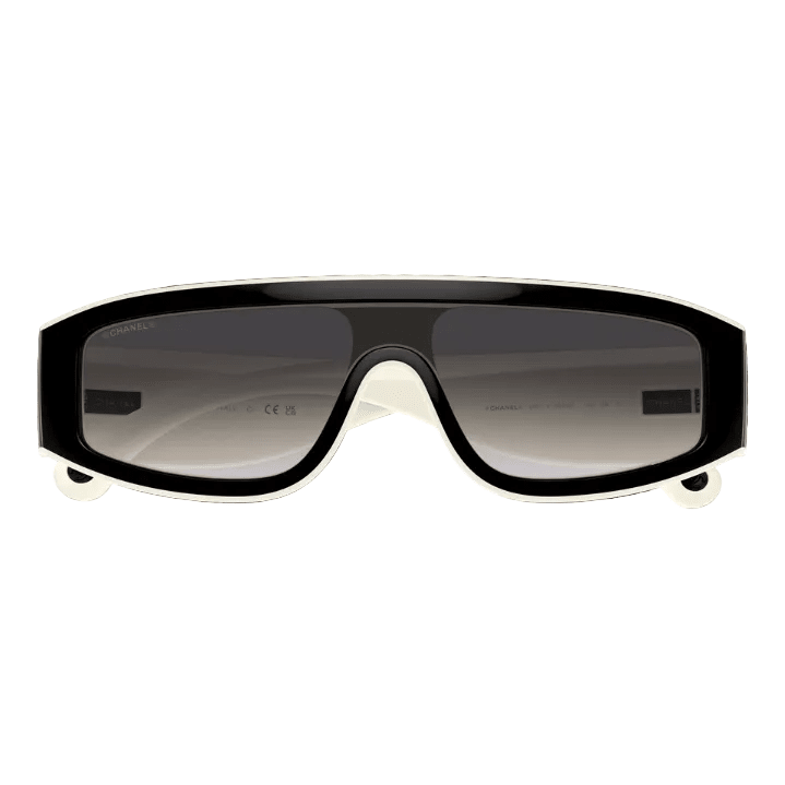 Chanel Shield Sunglasses In a Black and White "Panda-Style" Design 3