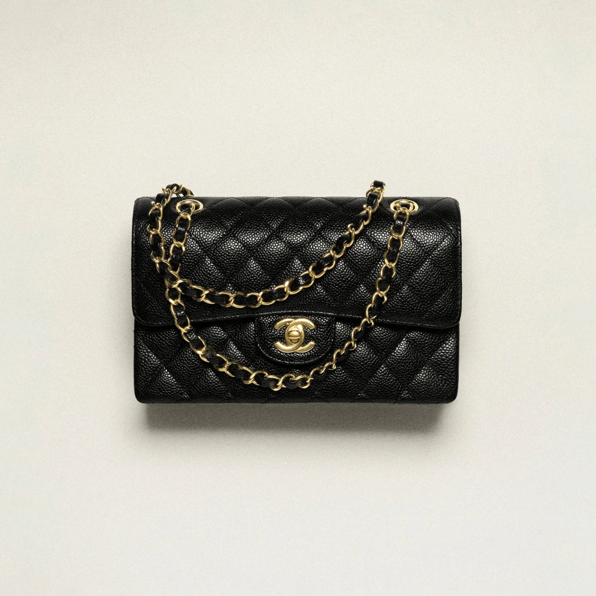 Chanel Small Classic Handbag Grained Calfskin & Gold-Tone Metal Black 1