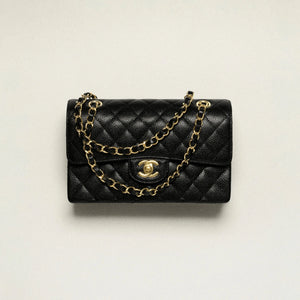 Chanel Small Classic Handbag Grained Calfskin & Gold-Tone Metal Black