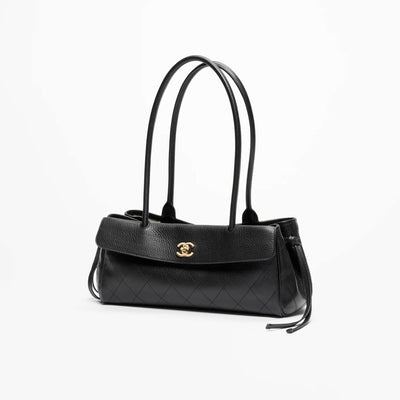 Chanel Tote, Grained Calfskin & Gold-Tone Metal, Black - BEAUTY BAR