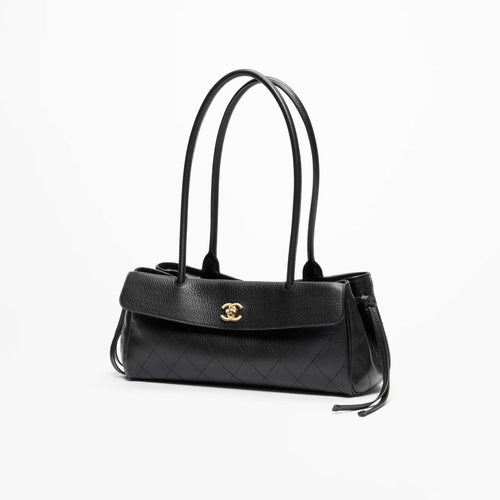 Chanel Tote, Grained Calfskin & Gold-Tone Metal, Black - BEAUTY BAR