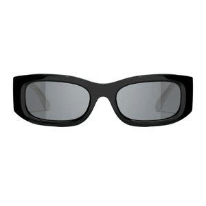 Chanel Two-Tone Black And White Rectangular Sunglasses With CC Logo