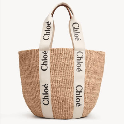 Chloé Large Woody Basket in Natural Fibers