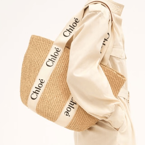 Chloé Large Woody Basket in Natural Fibers 3