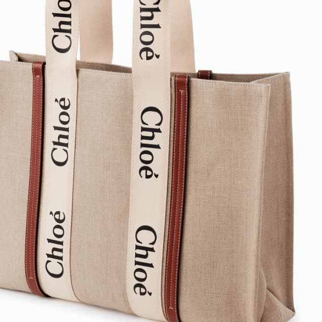 Chloé Large Woody Tote Bag in Linen 3