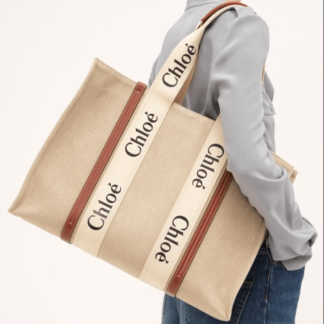 Chloé Large Woody Tote Bag in Linen 2